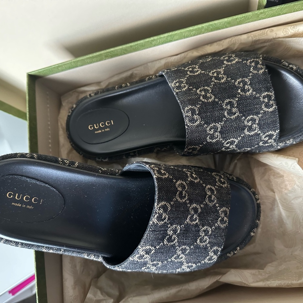 Gucci Platform Slides - image 5